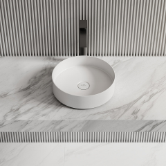 China Wholesale Factory Round Above Counter Top Artificial Stone Wash Basin XA-A10