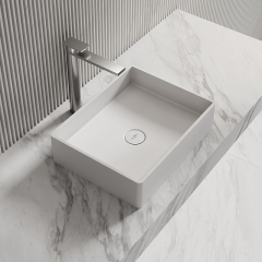 China Wholesale Factory Rectangle Above Counter Top Resin Stone Wash Basin XA-A28