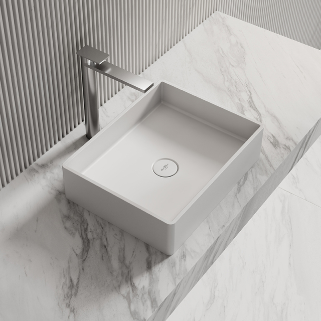 China Wholesale Factory Rectangle Above Counter Top Resin Stone Wash Basin XA-A28