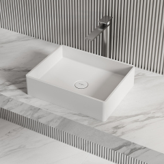 China Wholesale Factory Rectangle Above Counter Top Resin Stone Wash Basin XA-A28
