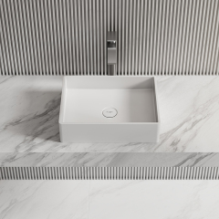 China Wholesale Factory Rectangle Above Counter Top Resin Stone Wash Basin XA-A28
