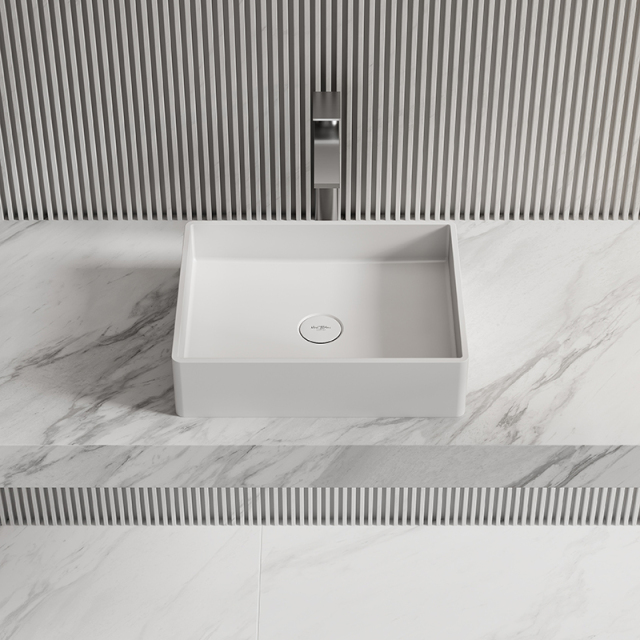 China Wholesale Factory Rectangle Above Counter Top Resin Stone Wash Basin XA-A28