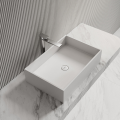 Exporter Rectangle Above Counter Top Resin Stone Wash Basin XA-A32A