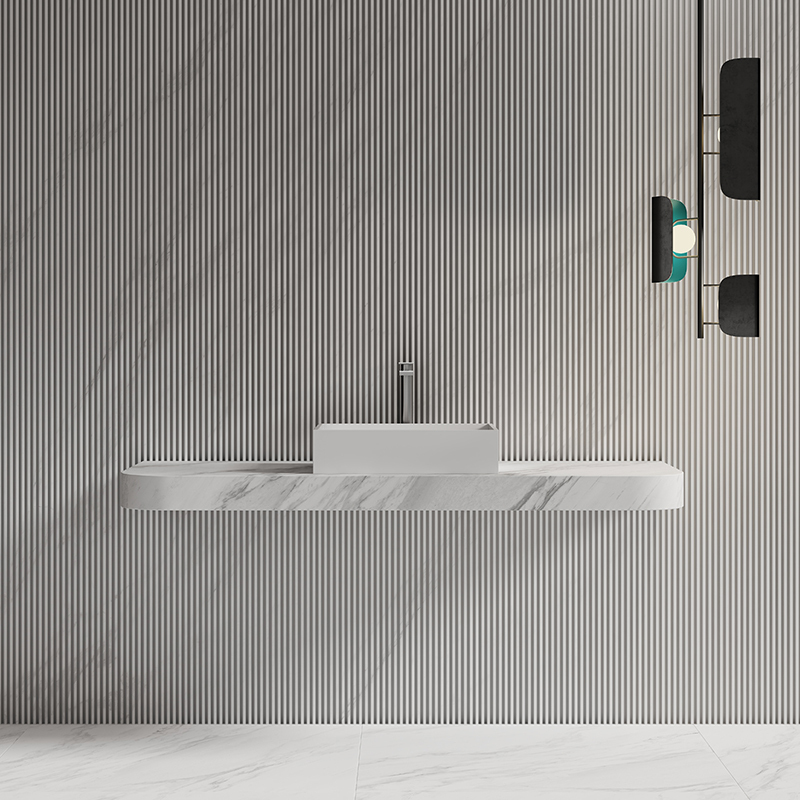 Supplier Rectangle Above Counter Top Resin Stone Wash Basin XA-A32B