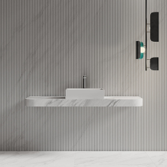 Supplier Rectangle Above Counter Top Resin Stone Wash Basin XA-A32B