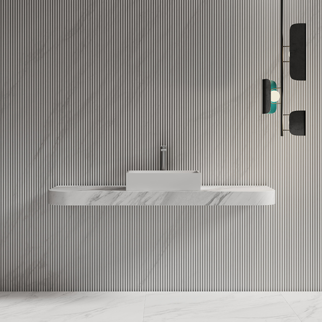 Supplier Rectangle Above Counter Top Resin Stone Wash Basin XA-A32B