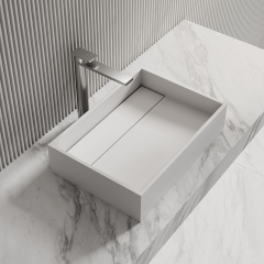 Supplier Rectangle Above Counter Top Resin Stone Wash Basin XA-A32B