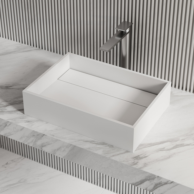 Supplier Rectangle Above Counter Top Resin Stone Wash Basin XA-A32B