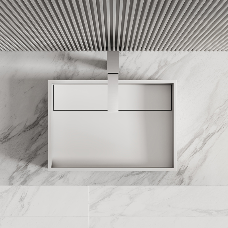 Supplier Rectangle Above Counter Top Resin Stone Wash Basin XA-A32B