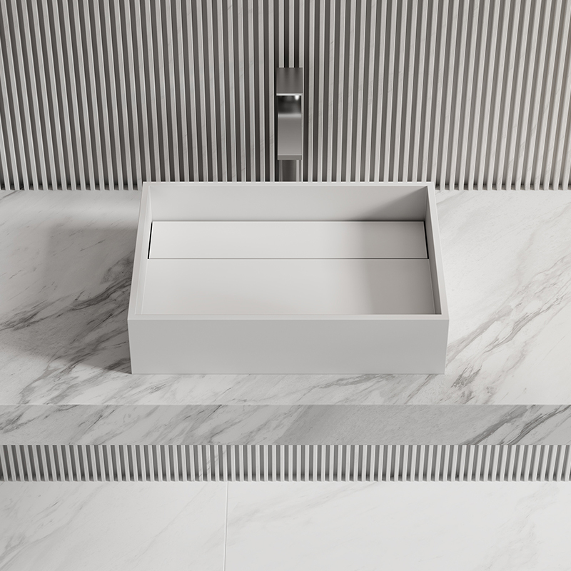Supplier Rectangle Above Counter Top Resin Stone Wash Basin XA-A32B
