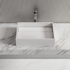 Supplier Rectangle Above Counter Top Resin Stone Wash Basin XA-A32B