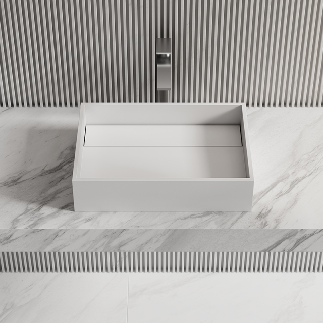 Supplier Rectangle Above Counter Top Resin Stone Wash Basin XA-A32B