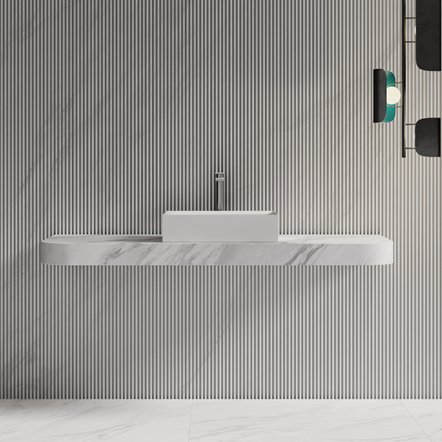Manufacturer Rectangle Above Counter Top Resin Stone Wash Basin XA-A32C