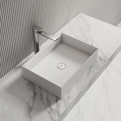 Manufacturer Rectangle Above Counter Top Resin Stone Wash Basin XA-A32C