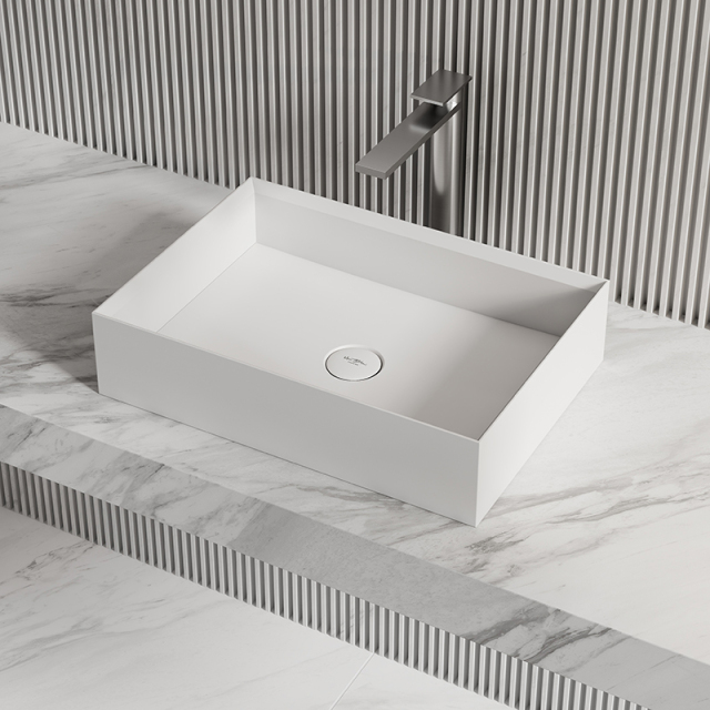 Manufacturer Rectangle Above Counter Top Resin Stone Wash Basin XA-A32C