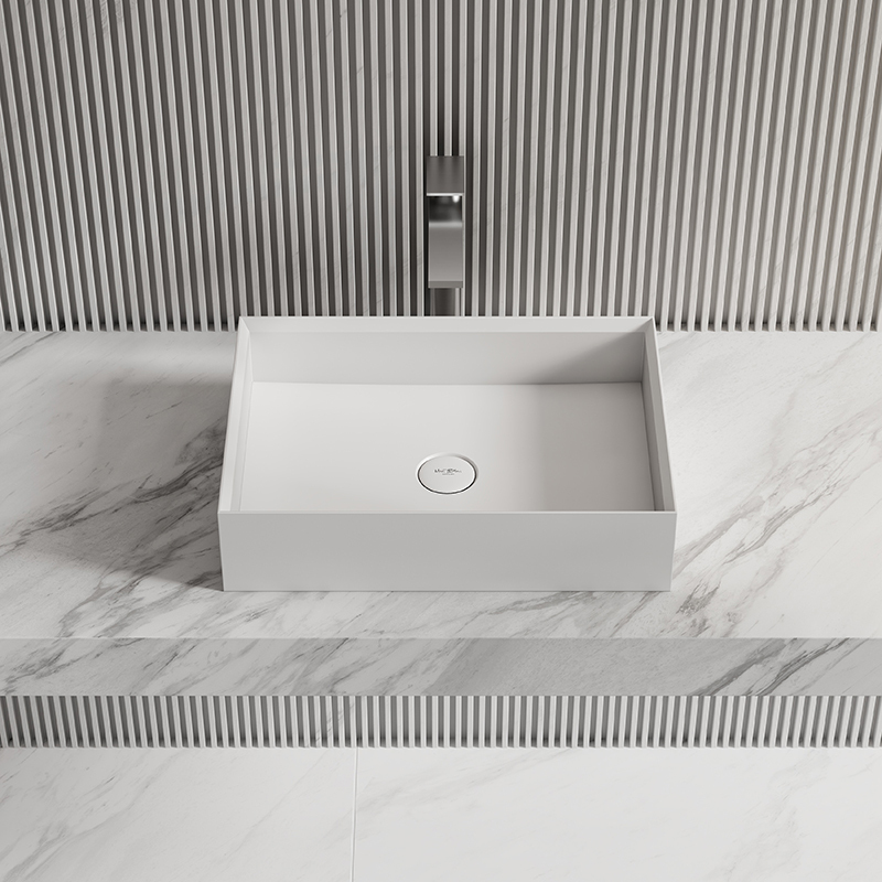 Manufacturer Rectangle Above Counter Top Resin Stone Wash Basin XA-A32C
