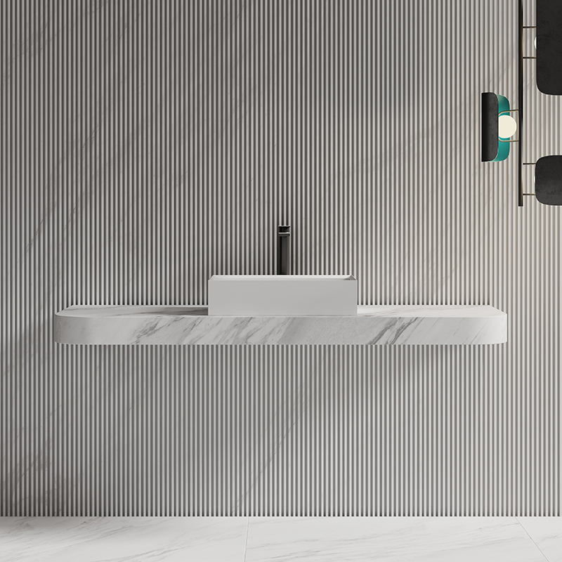 Factory Wholesale Rectangle Above Counter Top Resin Stone Wash Basin XA-A32D