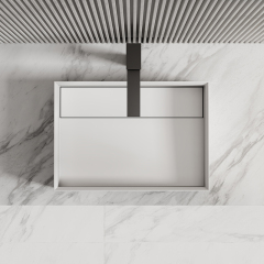 Factory Wholesale Rectangle Above Counter Top Resin Stone Wash Basin XA-A32D