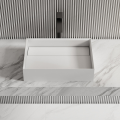 Factory Wholesale Rectangle Above Counter Top Resin Stone Wash Basin XA-A32D