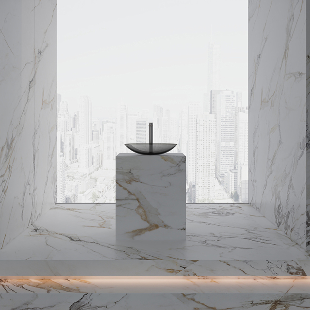 Popular Wholesale Designer Oval Above Counter Top Transparent Wash Hand Basin TW-A73T