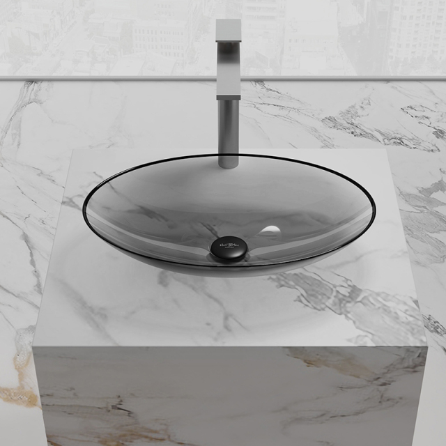 Popular Wholesale Designer Oval Above Counter Top Transparent Wash Hand Basin TW-A73T