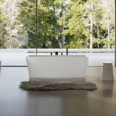Wholesale High End Quality Back To Wall Freestanding Artificial Stone Bathtub TW-8609