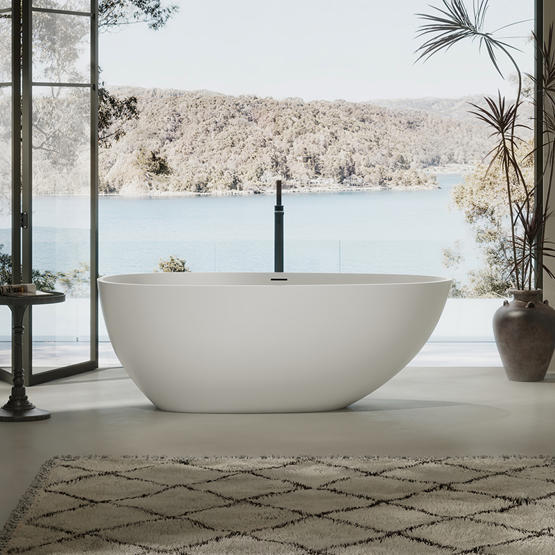 Supplier Colorful Oval Egg-Shaped Freestanding Artificial Stone Bathtub XA-8806