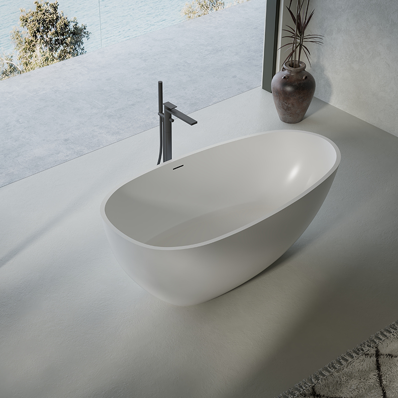Supplier Colorful Oval Egg-Shaped Freestanding Artificial Stone Bathtub XA-8806
