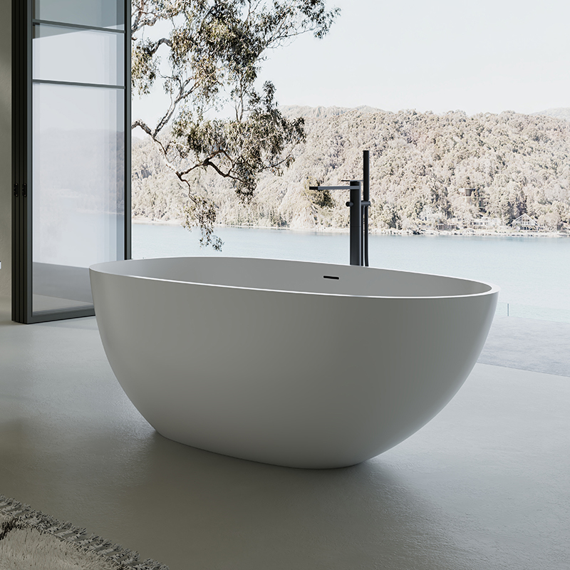 Supplier Colorful Oval Egg-Shaped Freestanding Artificial Stone Bathtub XA-8806