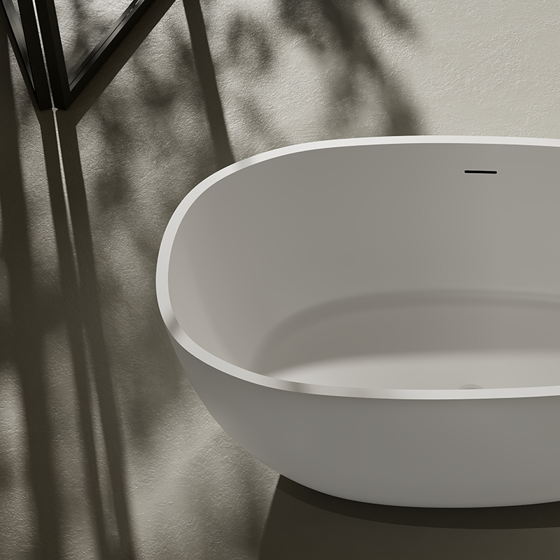 Supplier Colorful Oval Egg-Shaped Freestanding Artificial Stone Bathtub XA-8806