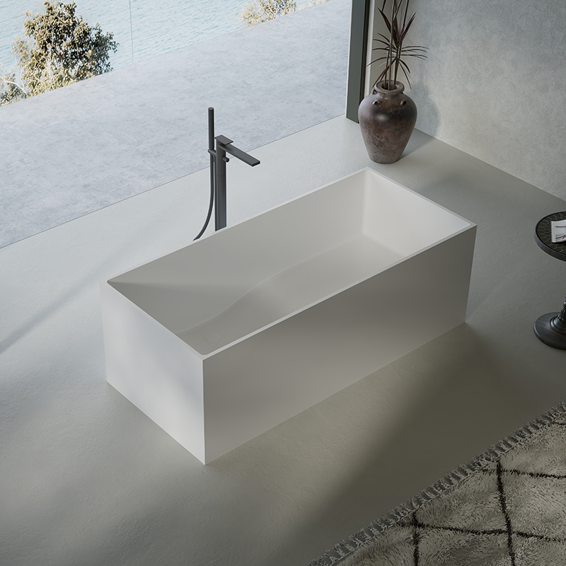 Factory Supply Quality Assurance Rectangle Freestanding Artificial Stone Bathtub XA-8872