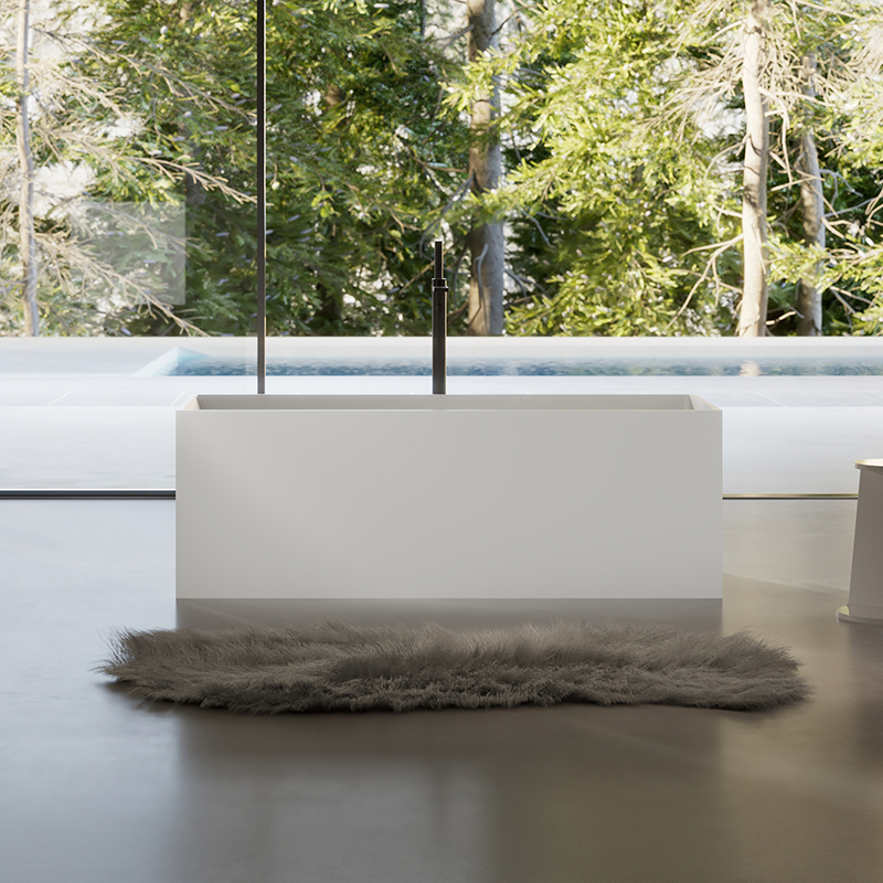 Factory Supply Quality Assurance Rectangle Freestanding Artificial Stone Bathtub XA-8872