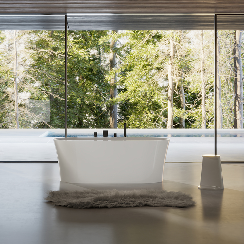 Quality Wholesale Unique Design Back To Wall Freestanding Acrylic Bathtub TW-7620