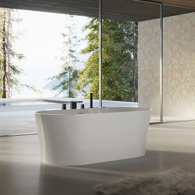 Quality Wholesale Unique Design Back To Wall Freestanding Acrylic Bathtub TW-7620