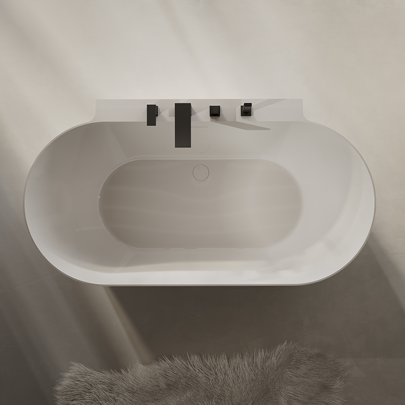 Quality Wholesale Unique Design Back To Wall Freestanding Acrylic Bathtub TW-7620