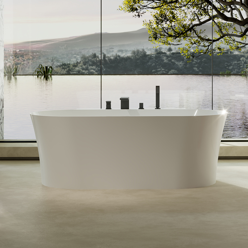 Quality Wholesale Unique Design Back To Wall Freestanding Acrylic Bathtub TW-7620