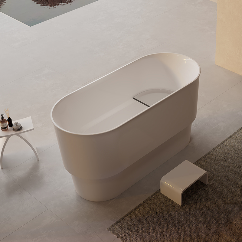 China Wholesale Factory Oval Pedestal Acrylic Bathtub With Seat TW-7799
