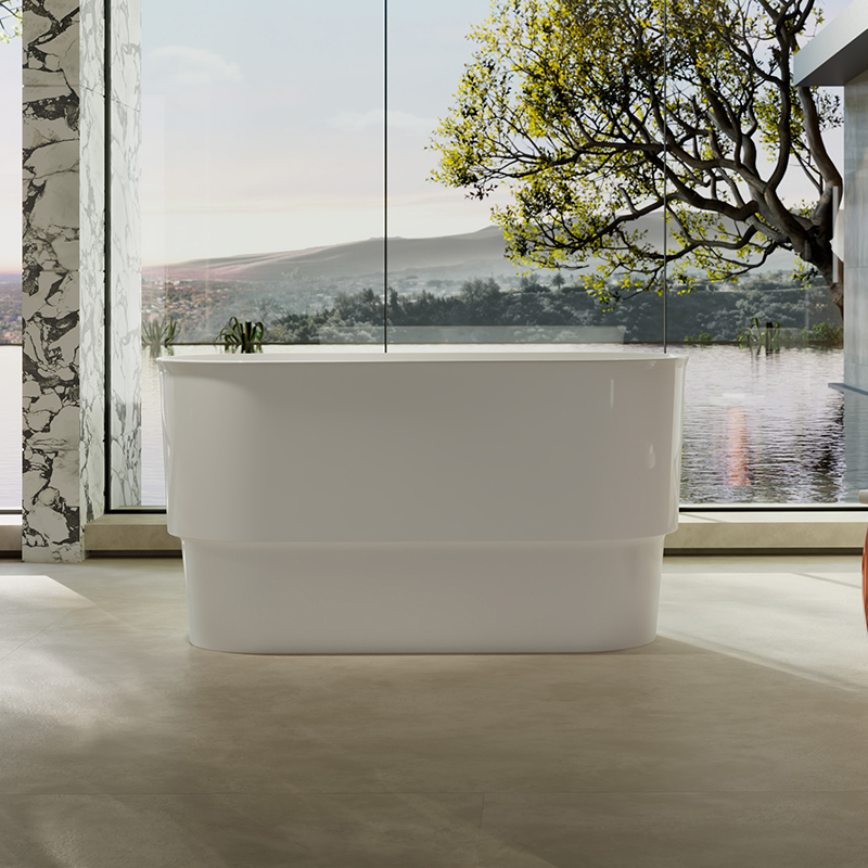 China Wholesale Factory Oval Pedestal Acrylic Bathtub With Seat TW-7799