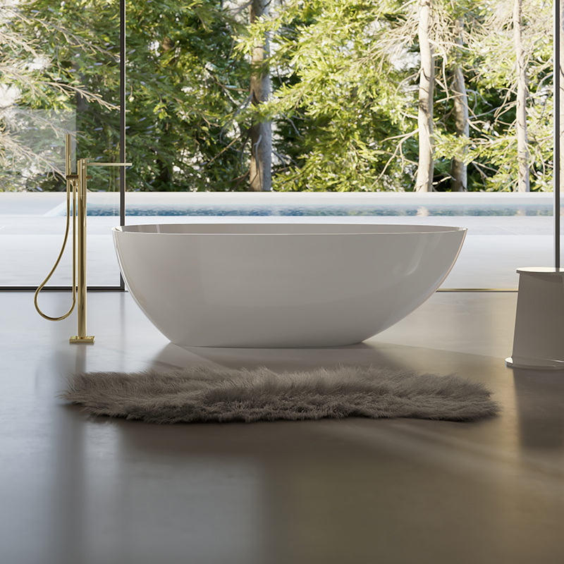 China Wholesale Factory Oval Egg-Shaped Freestanding Acrylic Bathtub TW-7758