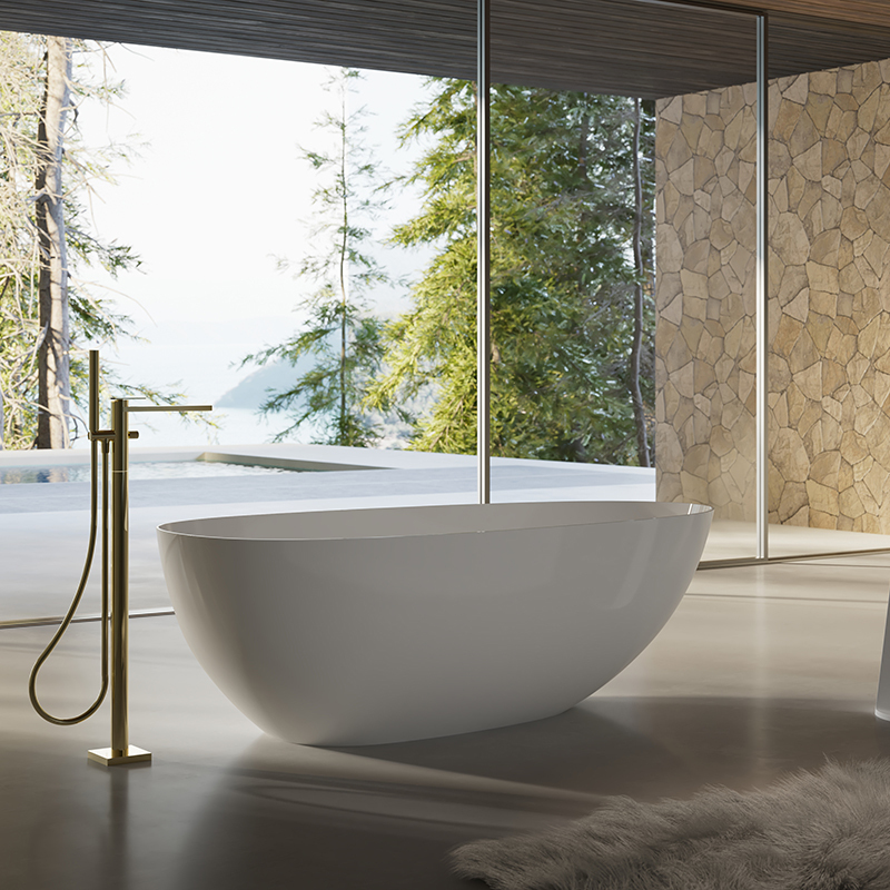 China Wholesale Factory Oval Egg-Shaped Freestanding Acrylic Bathtub TW-7758