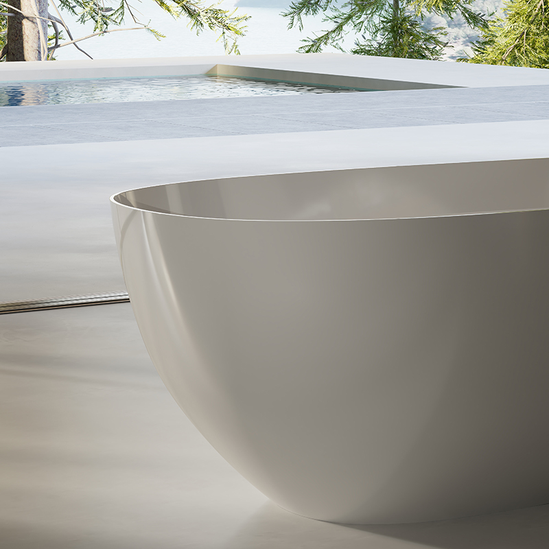 China Wholesale Factory Oval Egg-Shaped Freestanding Acrylic Bathtub TW-7758