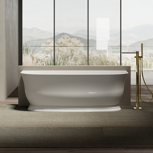 Wholesale High End Quality Back To Wall Freestanding Acrylic Bathtub TW-7793