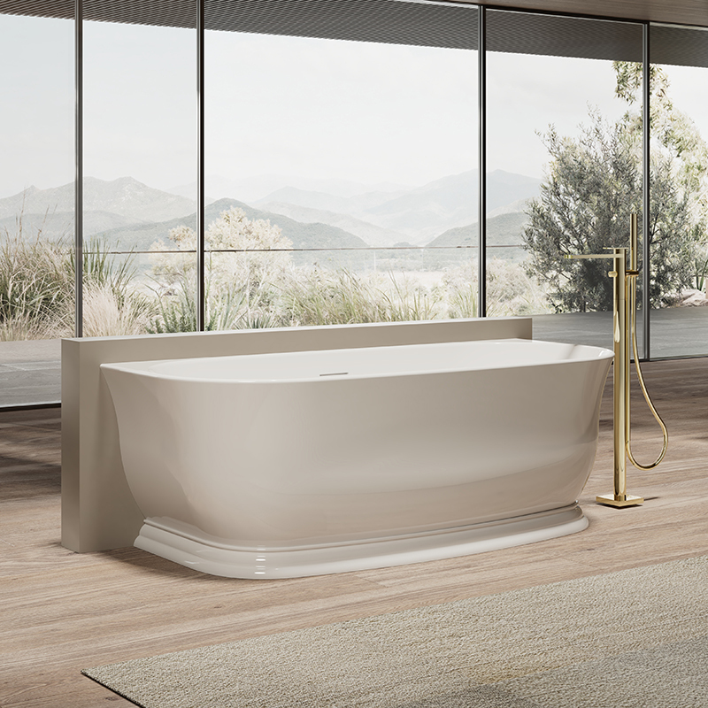 Wholesale High End Quality Back To Wall Freestanding Acrylic Bathtub TW-7793