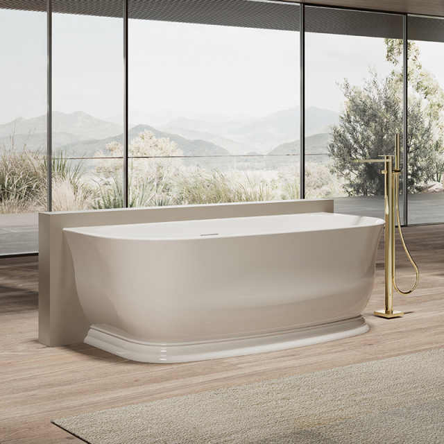 Wholesale High End Quality Back To Wall Freestanding Acrylic Bathtub TW-7793