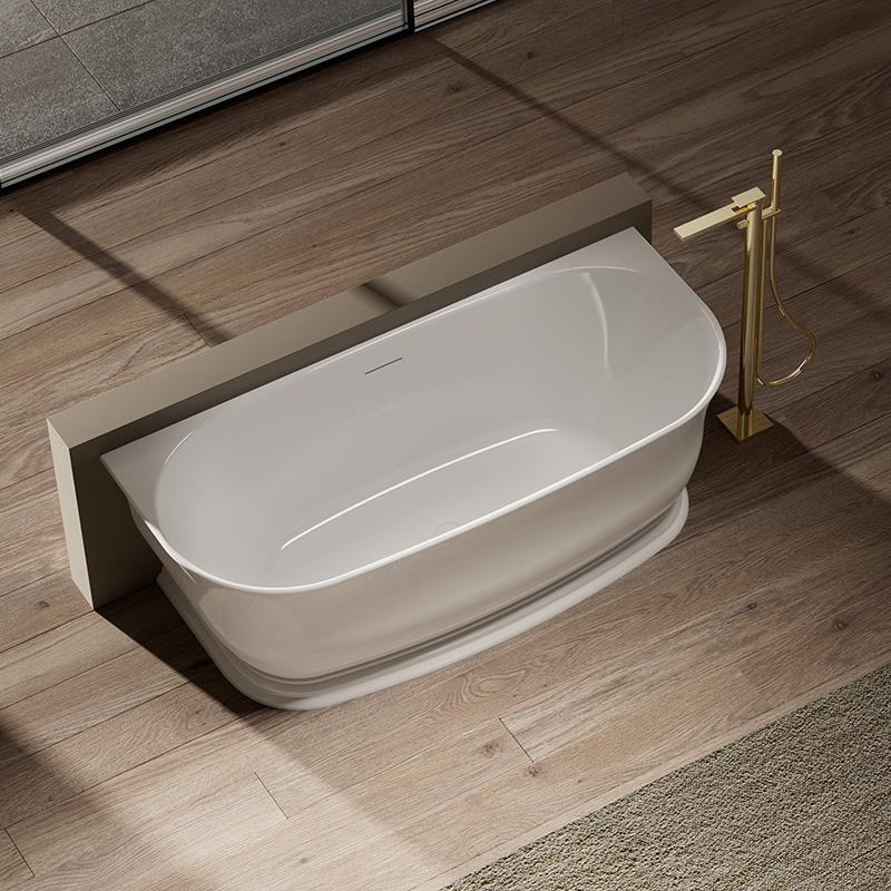 Wholesale High End Quality Back To Wall Freestanding Acrylic Bathtub TW-7793