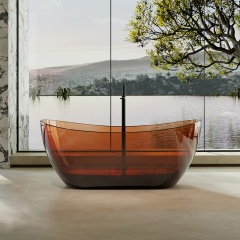 Factory Supply Quality Assurance Oval Freestanding Clear Resin Bathtub XA-8505T