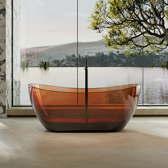 Factory Supply Quality Assurance Oval Freestanding Clear Resin Bathtub XA-8505T