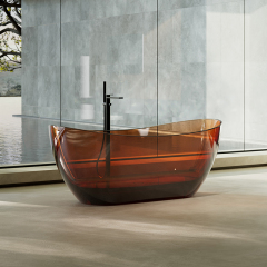 Factory Supply Quality Assurance Oval Freestanding Clear Resin Bathtub XA-8505T