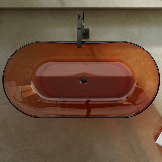 Factory Supply Quality Assurance Oval Freestanding Clear Resin Bathtub XA-8505T