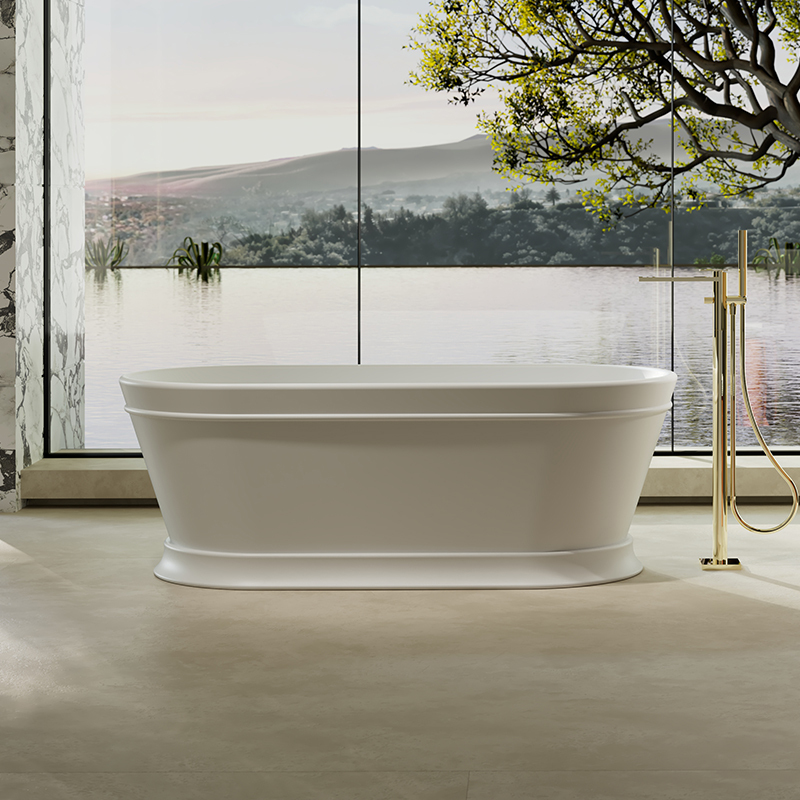 Popular Wholesale Designer Oval Freestanding Solid Surface Bathtub TW-9601